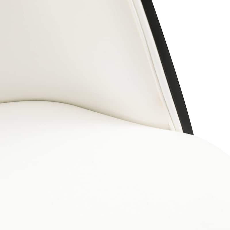 LeisureMod Tule Dining Chair with Upholstered Seat and White Steel Frame, Set of 4