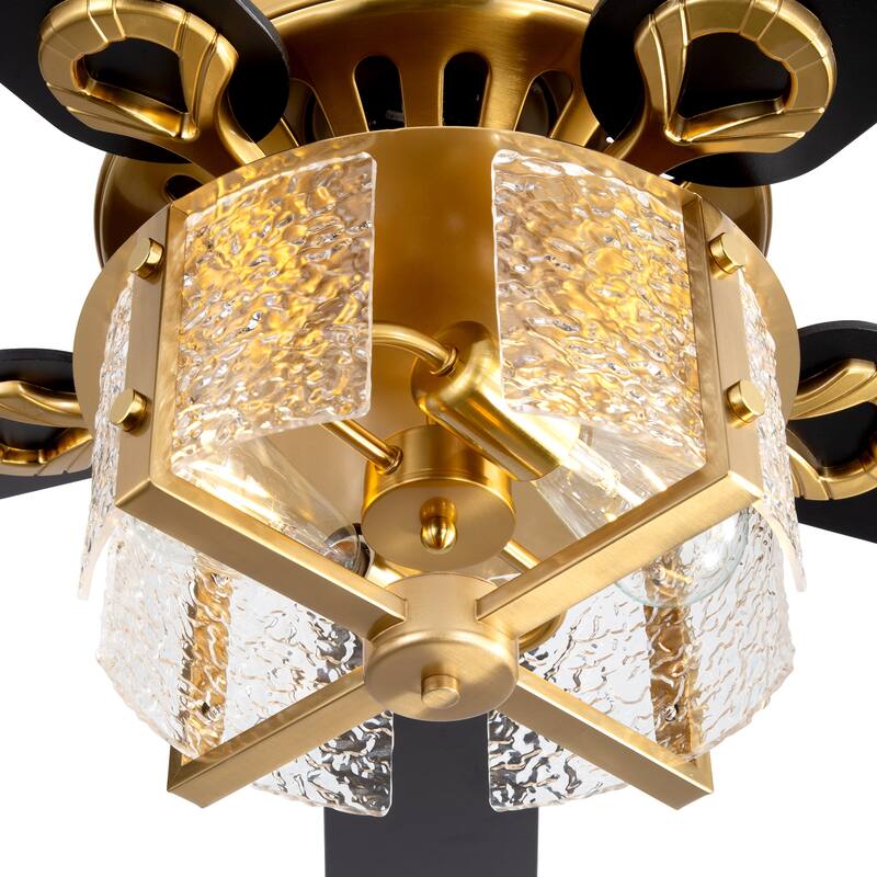 52" Reversible 5-Blade Caged Ceiling Fan with Light and Remote