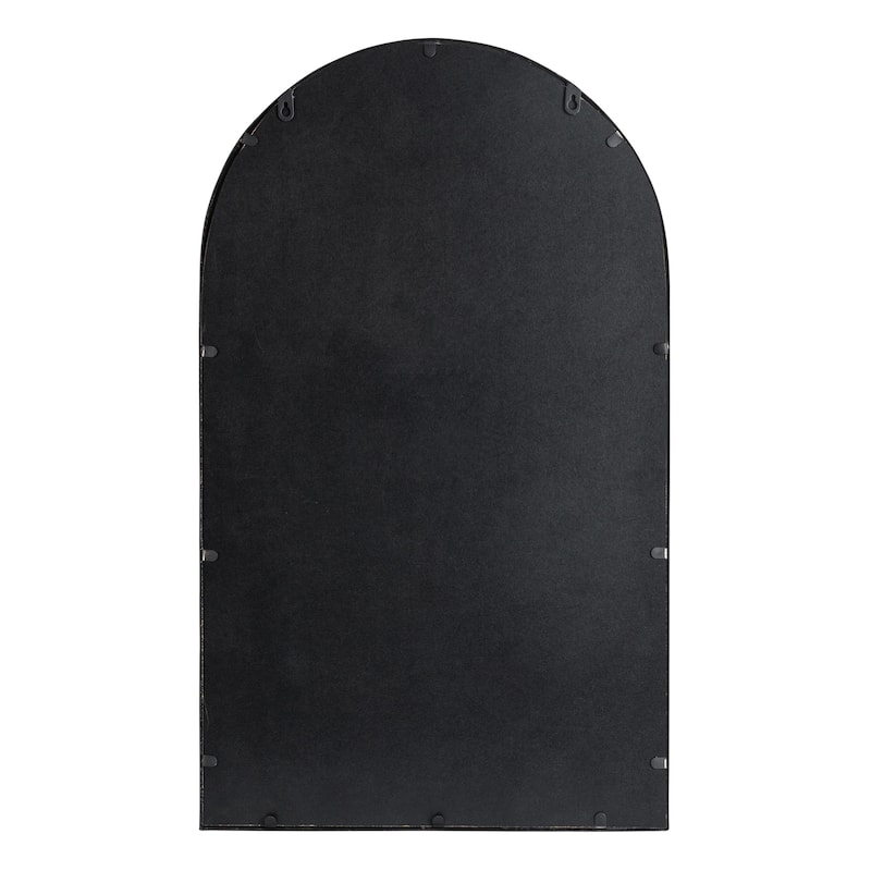 Glitzhome 23.62"D Black Metal/Glass Round or Arched Wall Hanging Mirror