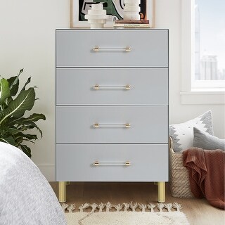 Modern Light Gray 37.3" Tall 4-Drawer Chest