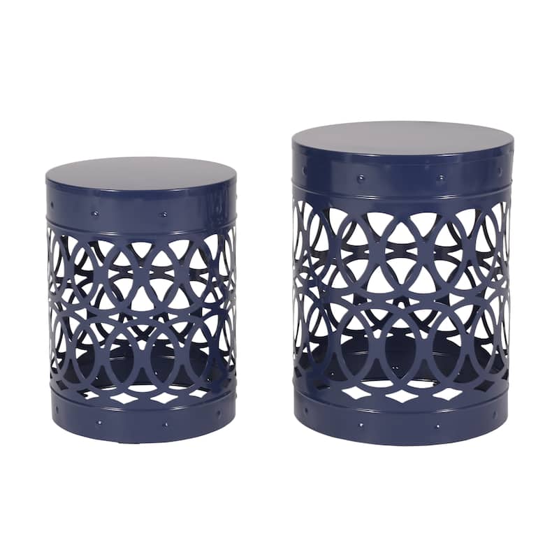 Mellie Outdoor Outdoor Metal Side Tables (Set of 2) by Christopher Knight Home