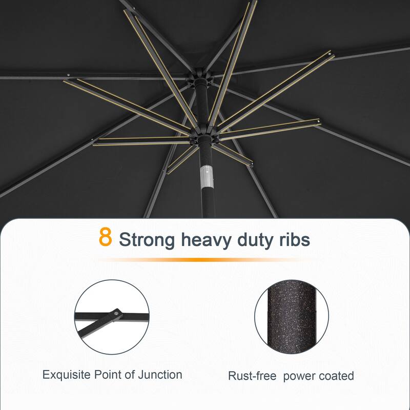 LIVOOSUN 9ft Patio Umbrella Outdoor Table Umbrella with Tilt and Crank