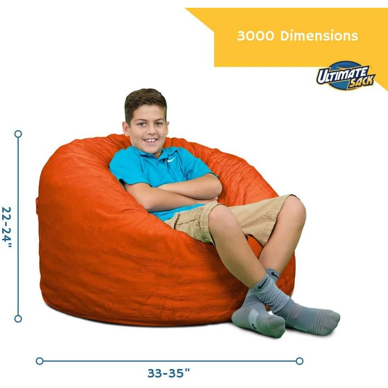 Ultimate Sack 3ft Bean Bag Chair, Oversized Indoor Comfy Lounger, Purple Suede