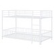 preview thumbnail 15 of 18, White Twin over Twin Size Metal Bunk Bed with Slide & Guardrails