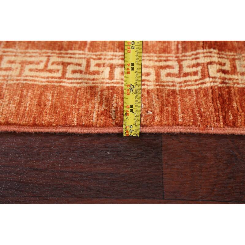 Geometric Bordered Gabbeh Kashkoli Runner Rug Wool Hand-knotted Carpet - 2'4" x 4'9"