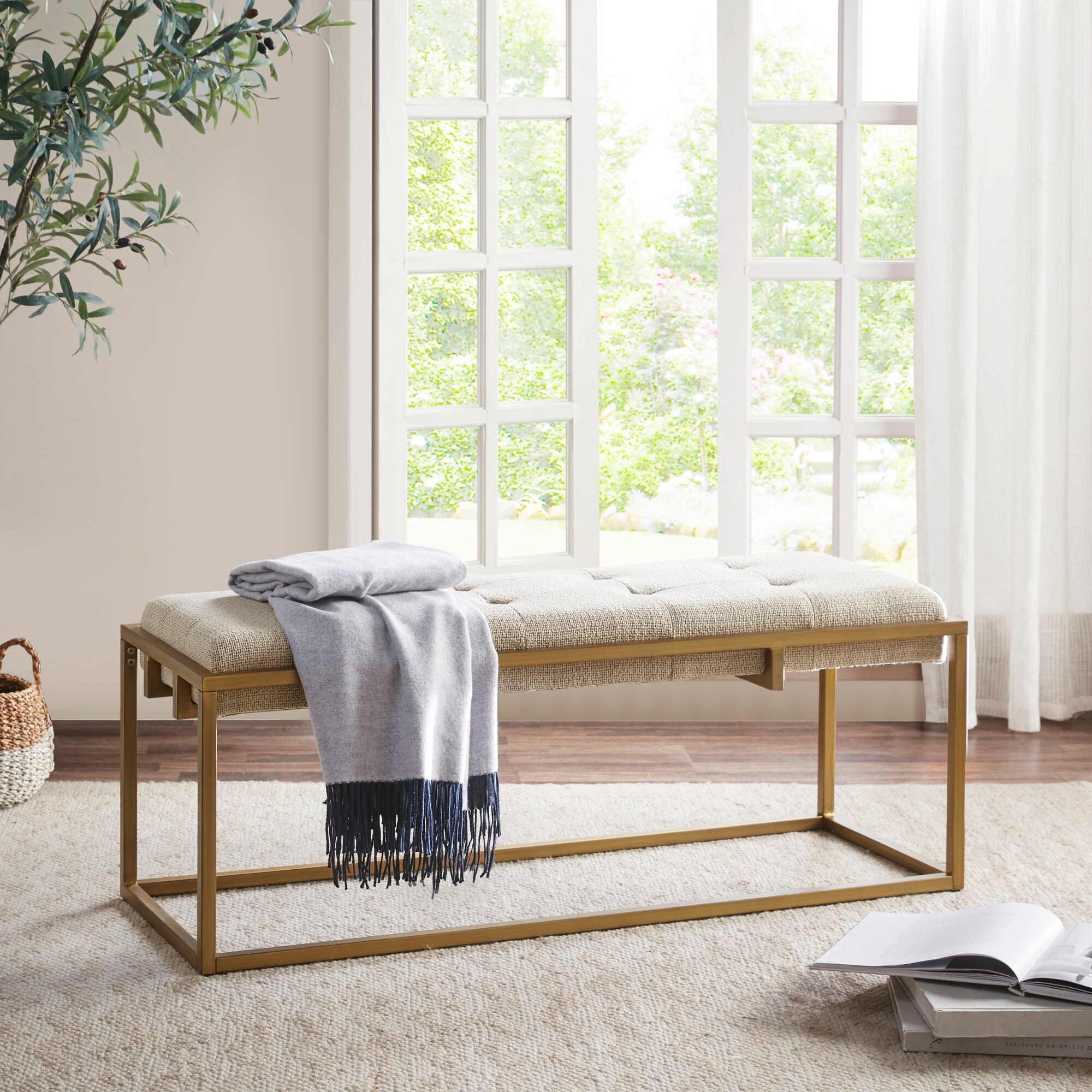 Madison Park Orrell Brown/ Antique Bronze Accent Bench