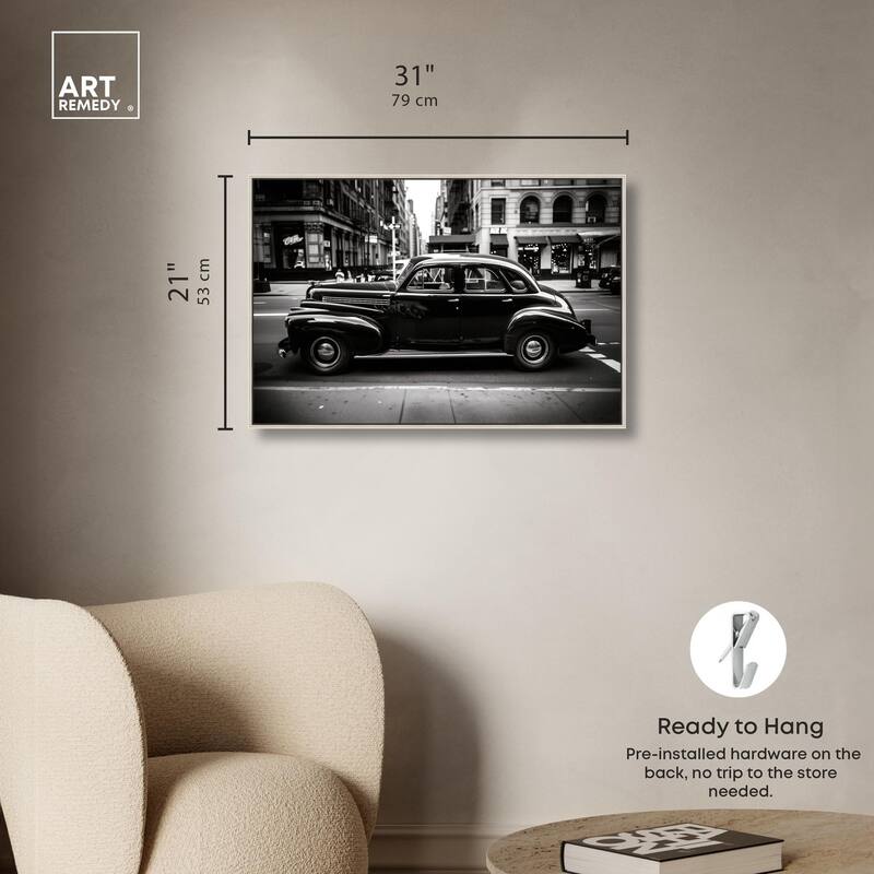 Vintage Car in New York Canvas by Art Remedy