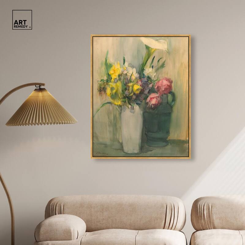 Flowers by Julian Alden Weir Canvas by Art Remedy