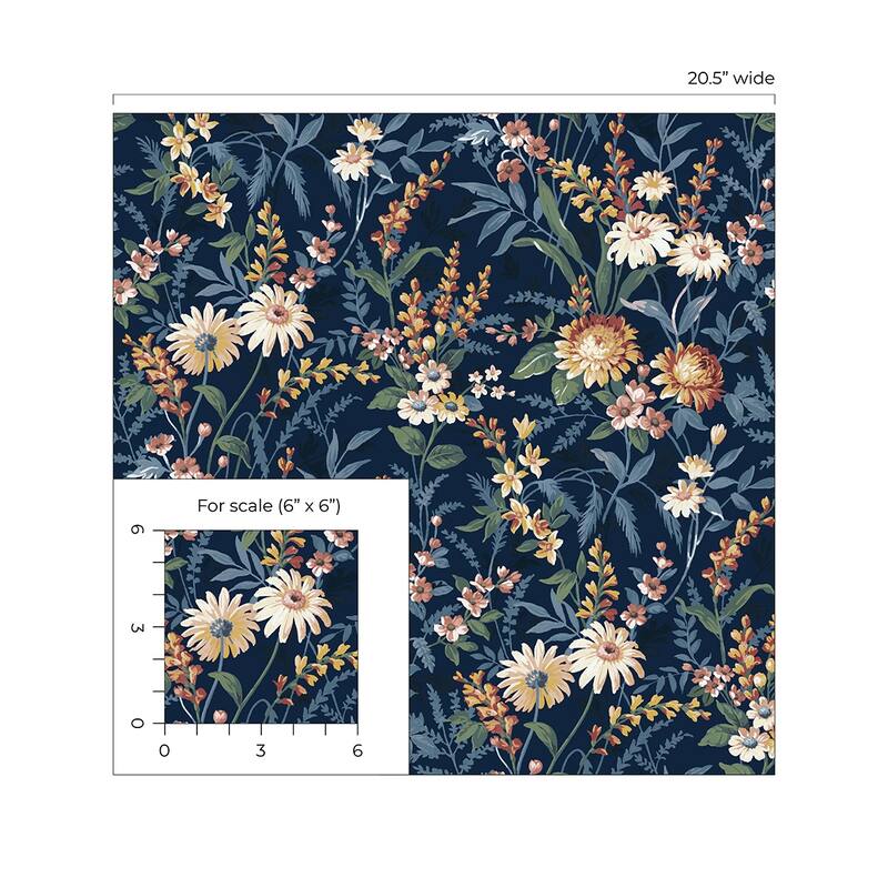 NextWall Vintage Floral Peel and Stick Wallpaper