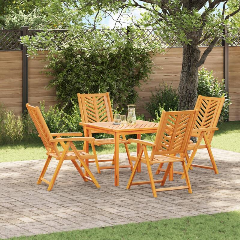 Adjustable Multi-Position Dining Table Set - Brown 4-Seater Square