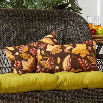 Rectangular Outdoor 12-inch x 19-inch Timberland Floral Accent Pillows (Set of 2)