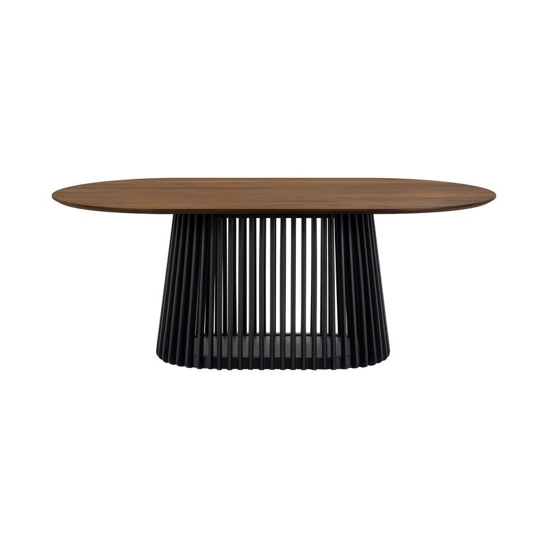 Pasadena Mid-Century Solid Wood Oval 5 Peice Dining Table Set