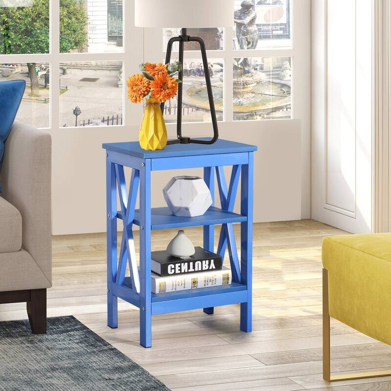 Javlergo Set of 2 Nightstand Bedside Table, Modern Small Side End Table with Open Storage Shelves