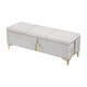 preview thumbnail 4 of 6, Roomfitters Elegant Upholstered Storage Ottoman, Storage Bench with Metal Legs for Bedroom, Living Room, Beige