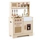 preview thumbnail 1 of 10, Costway Kids Play Kitchen, Wooden Pretend Kitchen Playset with Rattan - See Details Yellow - See Details