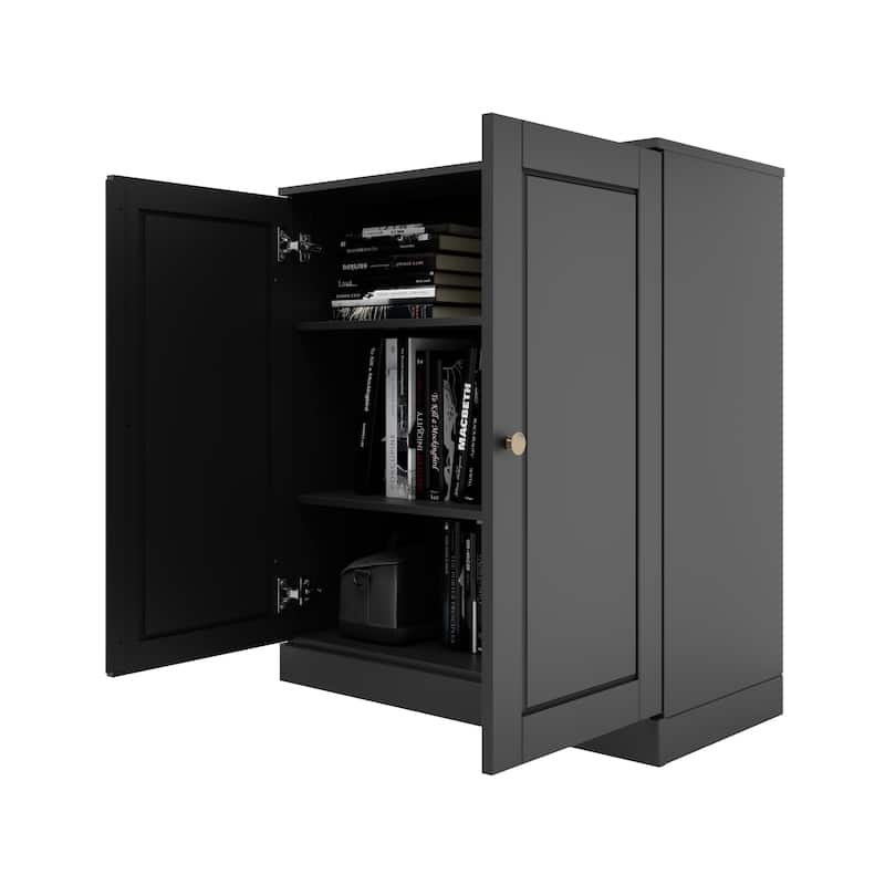 Palace Imports 100% Solid Wood TV Stand with Solid Doors for TVs up to 32"