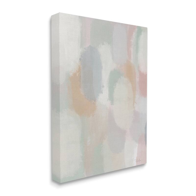 Stupell Tranquil Pastel Abstract Painting Soft Pink Beige Shapes Canvas Wall Art - Green