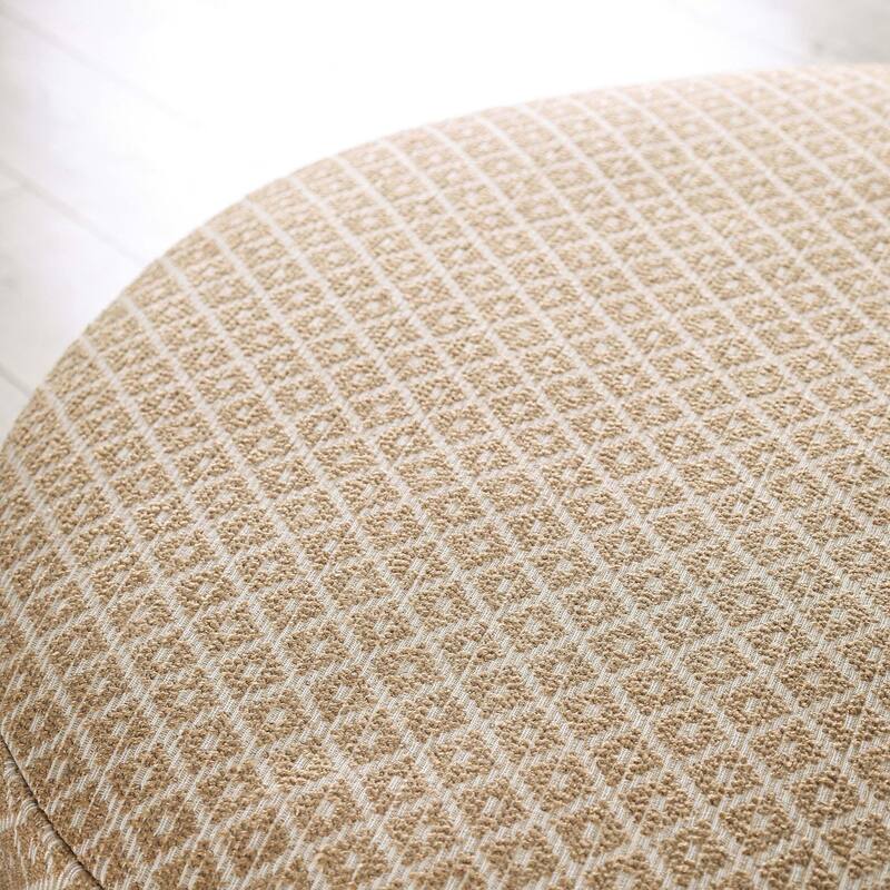 Ruwa Transitional Gold Pattern Round Ottoman by Furniture of America