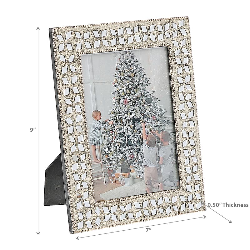 Christmas 5X7" Photo Frame Champagne Diamond