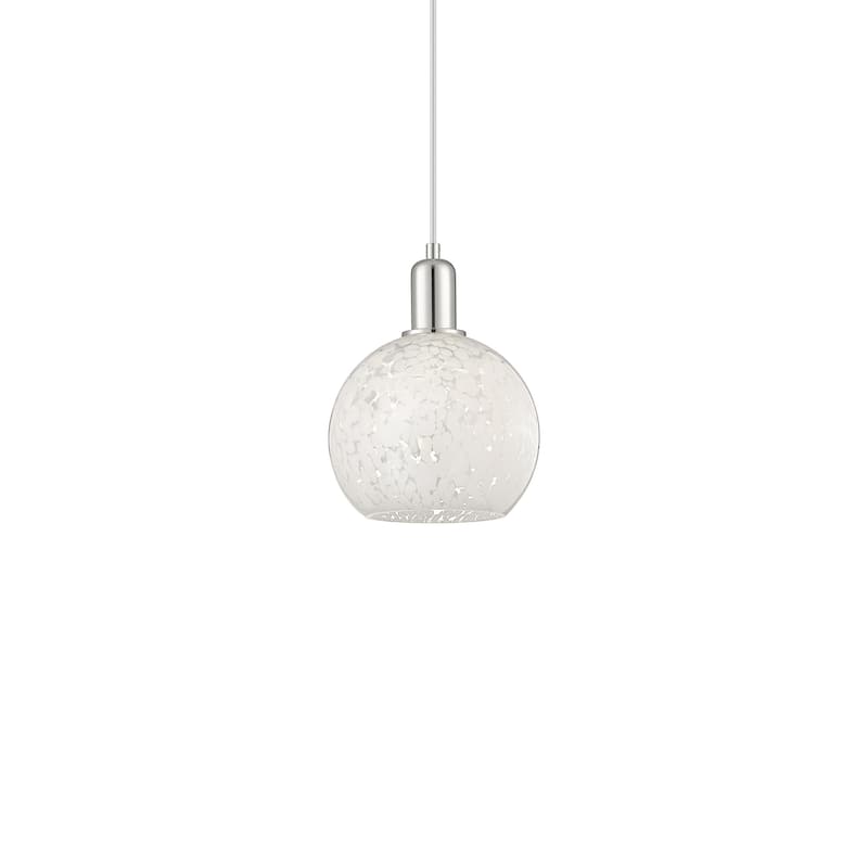Innovations Lighting 716-1P-11-8 White Mouchette Pendant White - Polished Nickel / White Mouchette