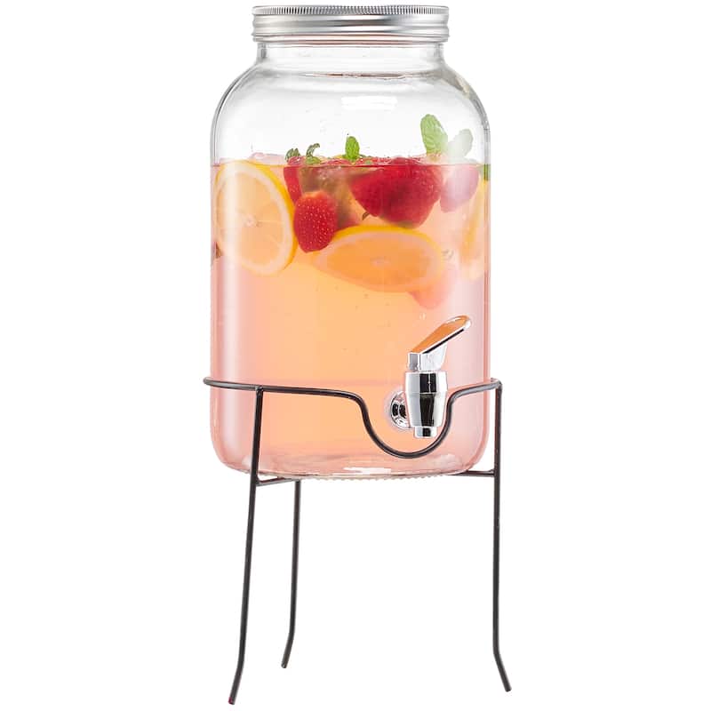 Orchard Hill Beverage Dispenser With Wire Stand 1 Gal