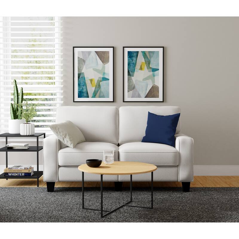 Serta Palisades Upholstered 61" Sofas for Living Room Modern Design Couch, Straight Arms, Tool-Free Assembly