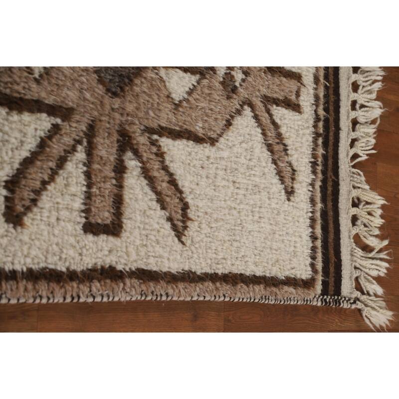Vegetable Dye Kurdish Turkish Runner Rug Handmade Wool Carpet - 3'1"x 12'4"