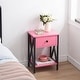 preview thumbnail 2 of 10, VECELO Modern Nightstand 1-Drawer with Storage Shelf, End Table/Side Table