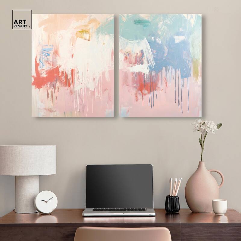 Breath of Colors Canvas Set of 2 by Art Remedy, Gallery Wrapped