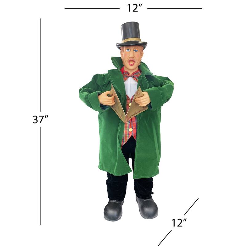 27 inches To 37 inches Dickens Carolers, Set of 4 - red