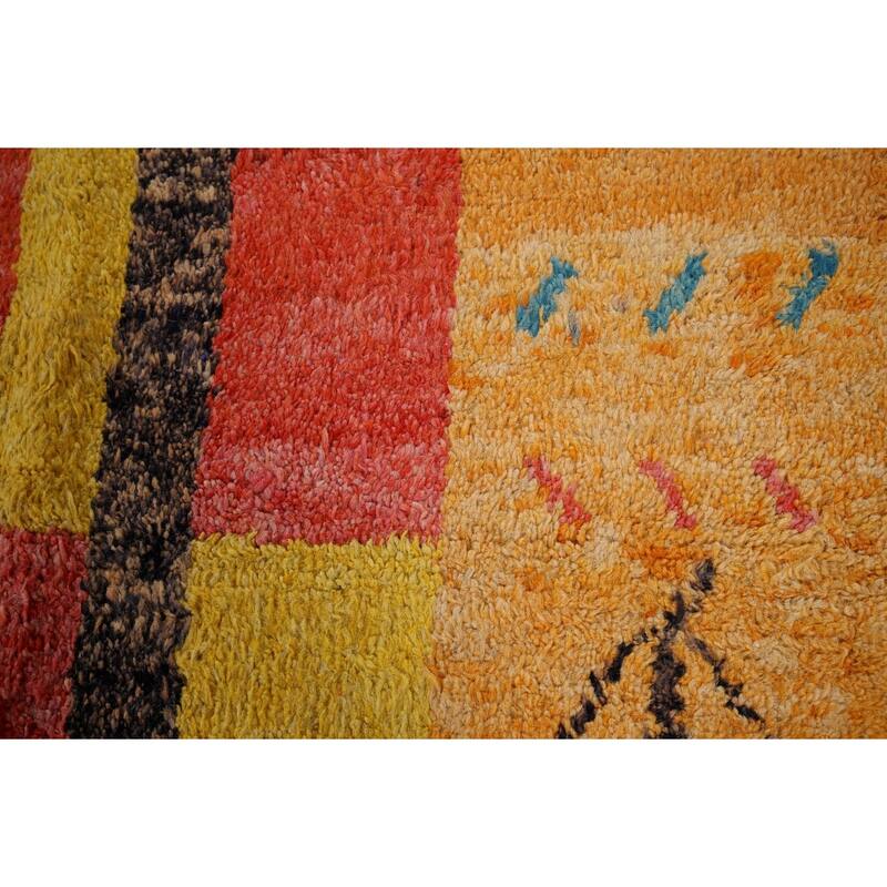 Plush Moroccan Oriental Area Rug Hand-Knotted Geometric Wool Carpet - 8'11" x 12'9"