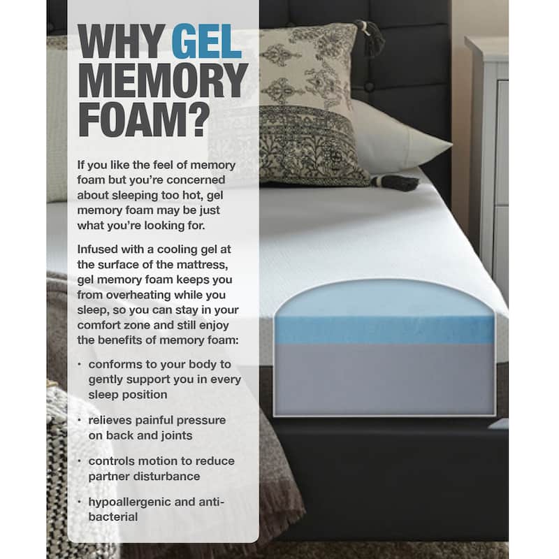 Slumber Solutions Essentials 10-inch Gel Memory Foam Mattress - White
