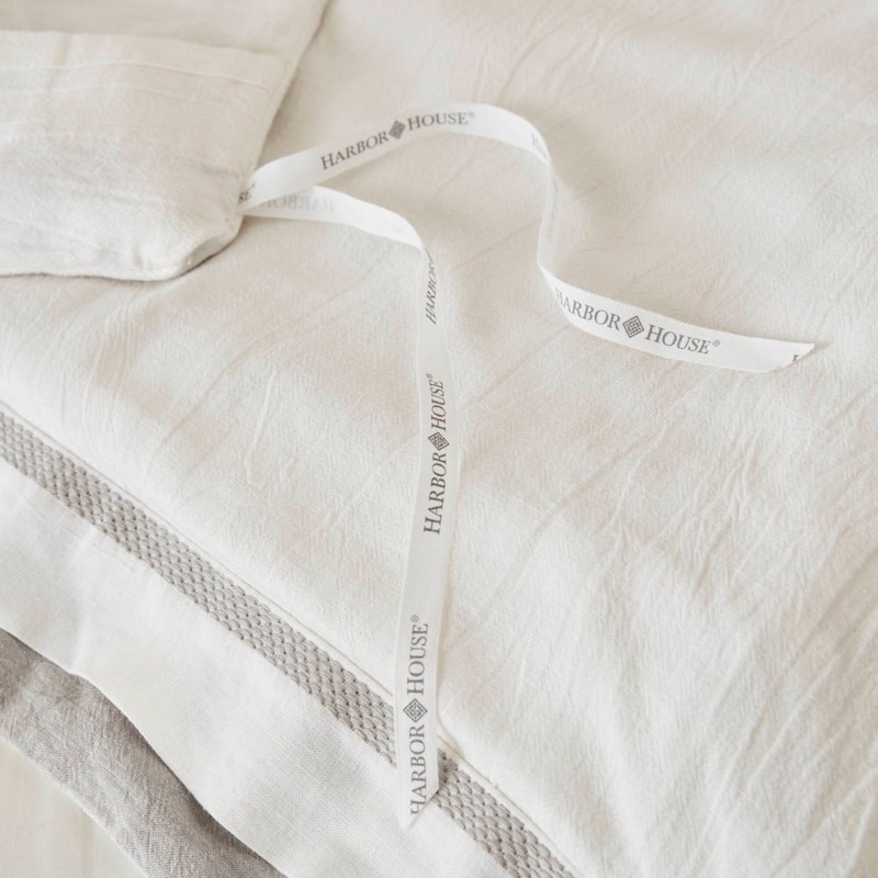 Harbor House Linen Blend Double Flange Duvet Cover Set