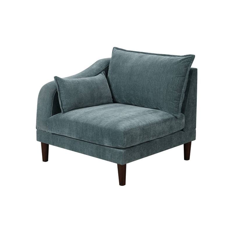 5pcs Modular Sectional Set, 2 One Arm Chairs, 2 Armless Chairs, 1 Ottoman, Gray Fabric, 93x33x31 inches, 200 lbs