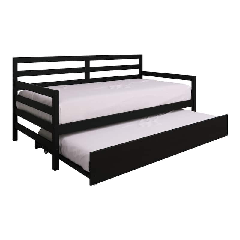 CraftPorch Rustic Wooden Twin Size Daybed With Trundle