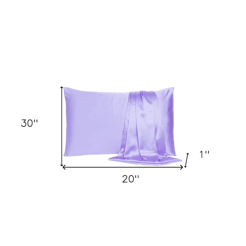 HomeRoots Purple Dreamy Set Of 2 Silky Satin Queen Pillowcases