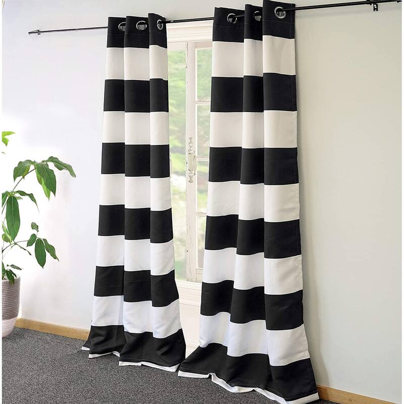 DriftAway Mia Woven Stripe 100% Blackout Thermal Insulated Window Curtain