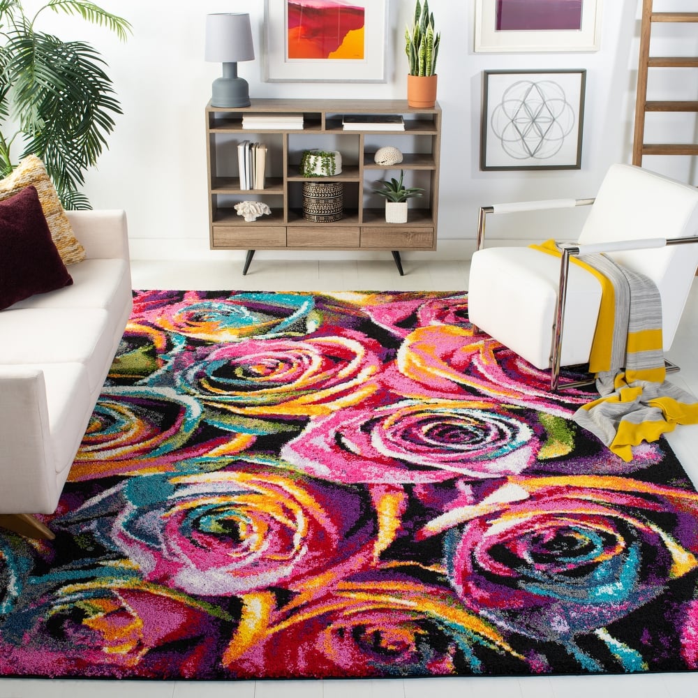 SAFAVIEH Fiesta Shag Bjort Rose Rug