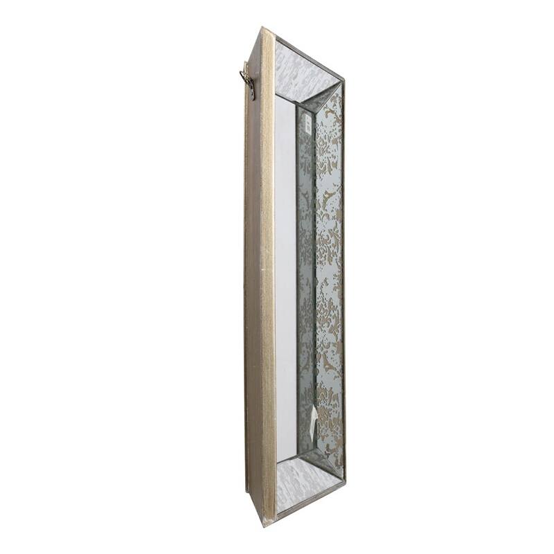 Antique Silver Square Hanging Mirror with Floral Accents Decorative