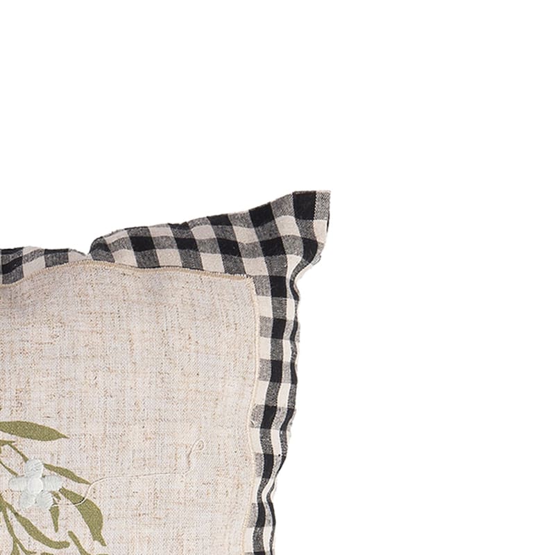 Wreathed Birds Home Embroidered Throw Pillow