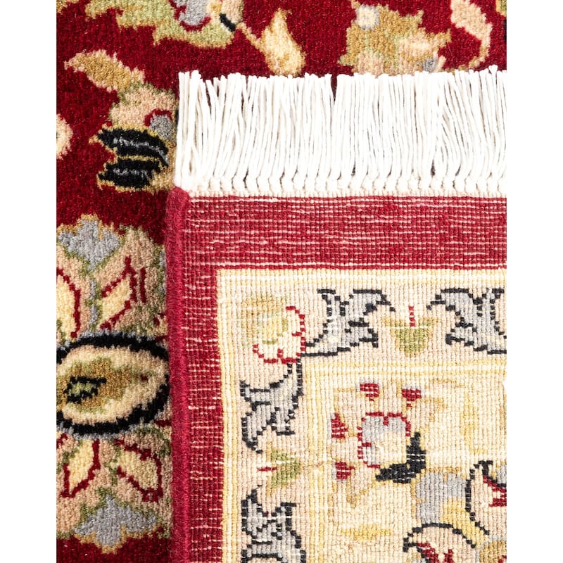 Overton Handknotted Wool Traditional Oriental Red Area Rug - 4' x 6'