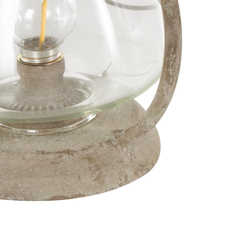 Bronze Metal Decorative Scroll Indoor Outdoor Candle Lantern with Arched Handle - 8"W x 9"L x 12"H