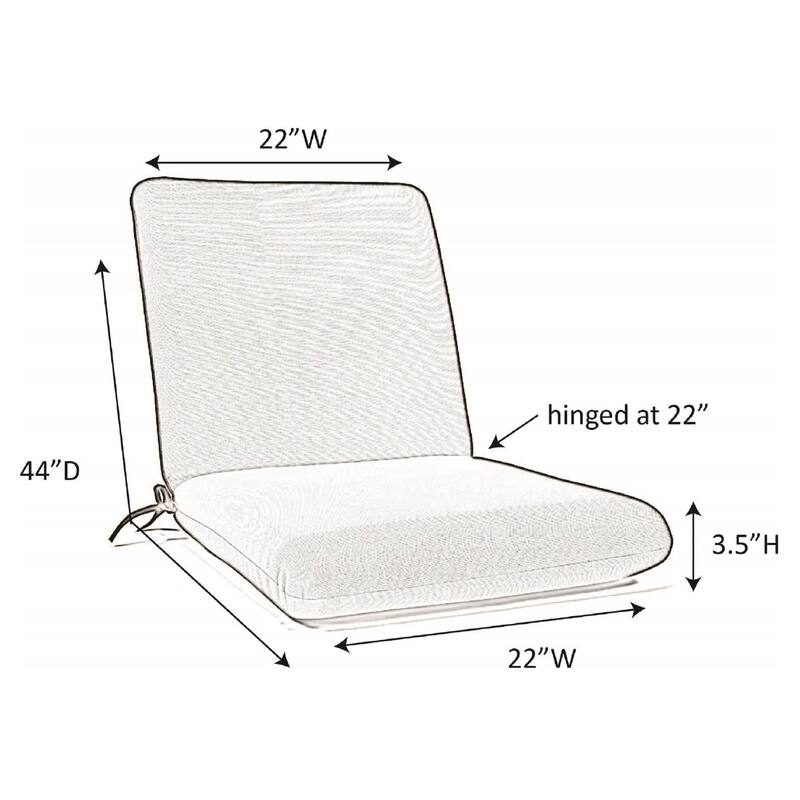 Sunbrella Solid Fabric 1-Piece Indoor/Outdoor Club Chair Cushion, 22"W x 44"L