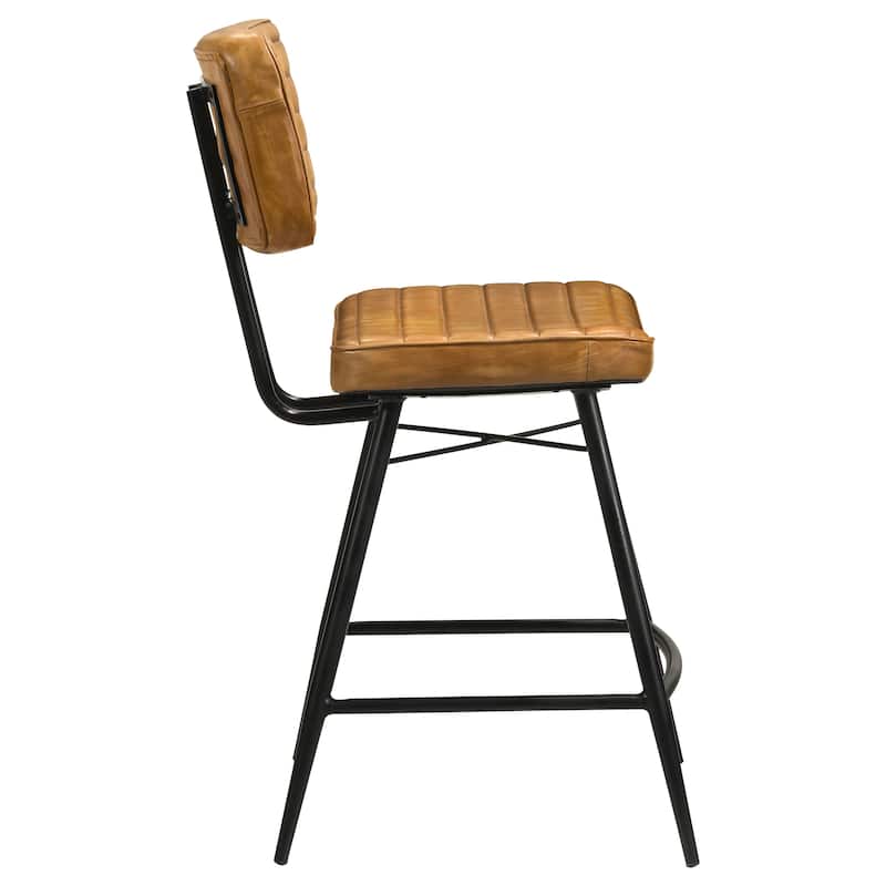 Partridge Leather Upholstered Counter Height Stools (Set of 2)