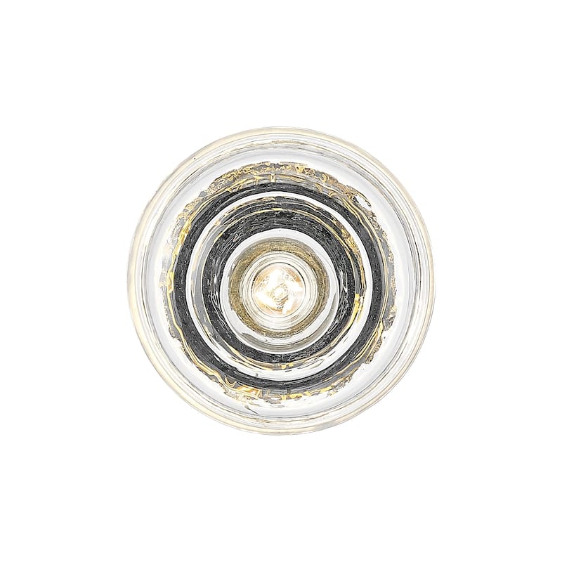 Golden Lighting Keating 1-light Pendant in Antique Black Iron and Hammered Water Glass - Gold