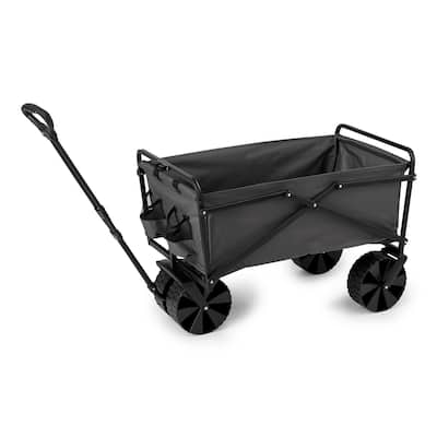 Seina 150lb Capacity Collapsible Steel Frame Outdoor Utility Wagon Cart, Gray - 15.84