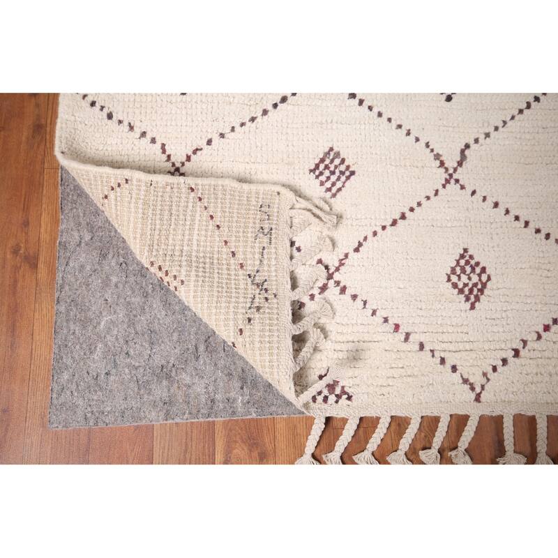 All-Over Trellis Moroccan Large Oriental Area Rug Handmade Wool Carpet - 9'7"x 14'8"