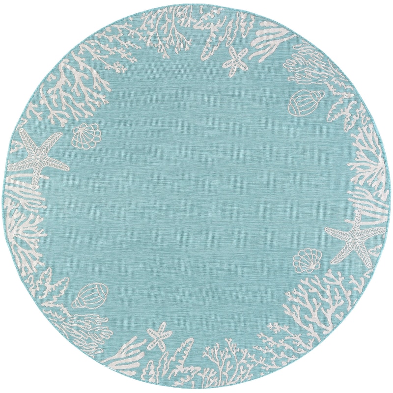 Exo Coastal Graphic Print Indoor/Outdoor Area Rug