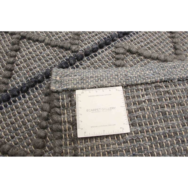 ECARPETGALLERY Braid weave Sienna Grey Wool Rug - 5'10 x 8'9