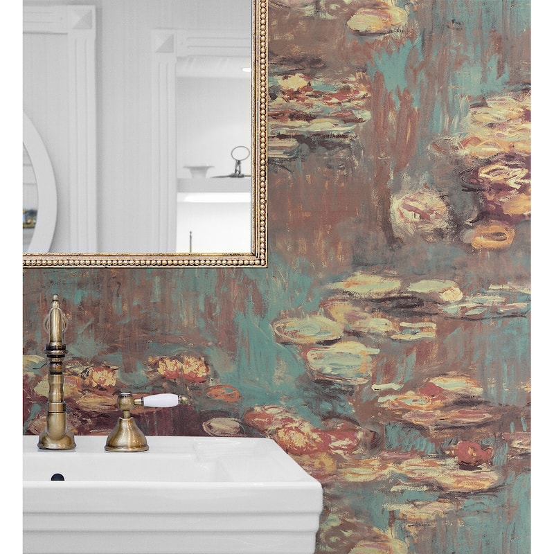NextWall Lily Pond Peel and Stick Wallpaper